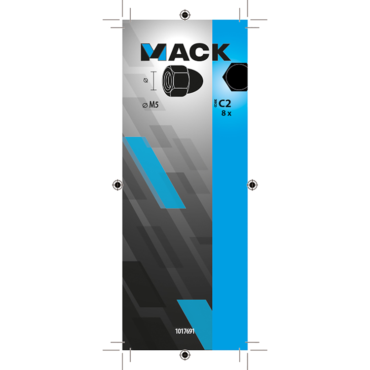 Mack 1017691 - tuerca ciega hexagonal acero galvanizado 8 piezas m5 | 10 piezas