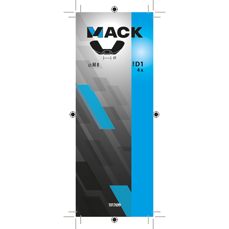 Mack 1017699 - tuerca de mariposa acero galvanizado 4 piezas m8 | 10 piezas