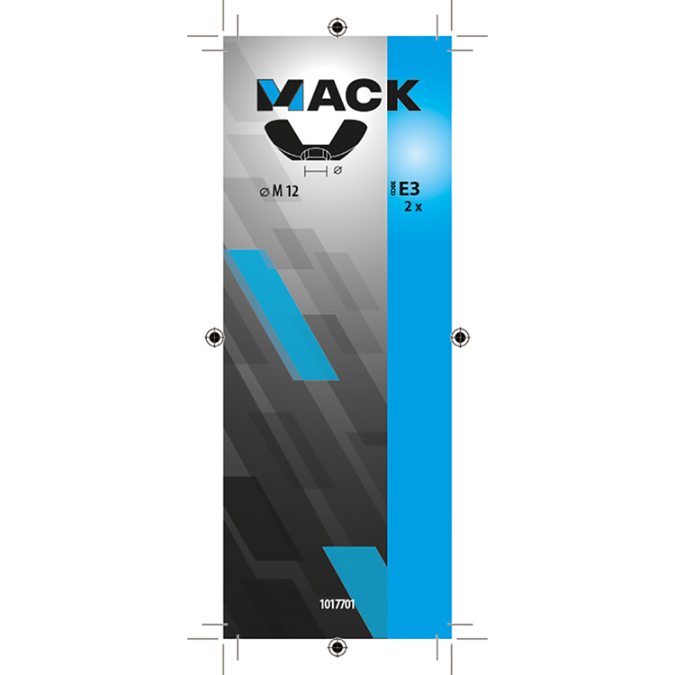 Mack 1017701 - tuerca de mariposa acero galvanizado 2 piezas m12 | 5 piezas