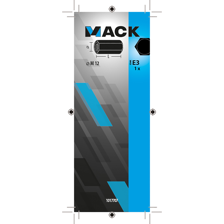 Mack 1017707 - tuerca de conexión hexagonal galvanizada 1 ud m12 | 5 piezas