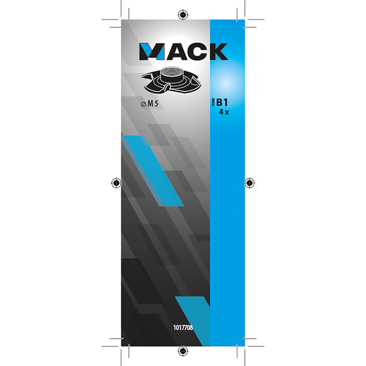 Mack 1017708 - tuerca de impacto acero galvanizado 4 piezas m5 | 10 piezas