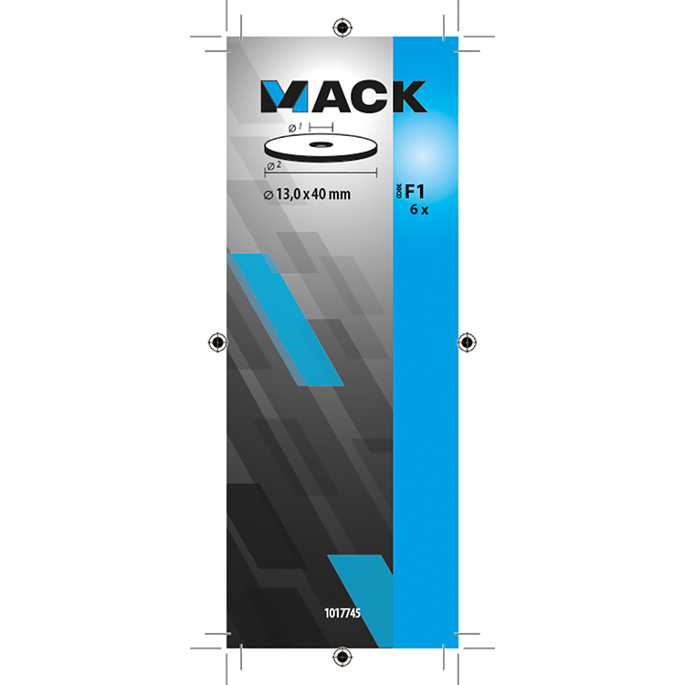 Mack 1017745 - arandela de carrocería galvanizada 6 piezas 13,0 x 40 mm | 5 piezas