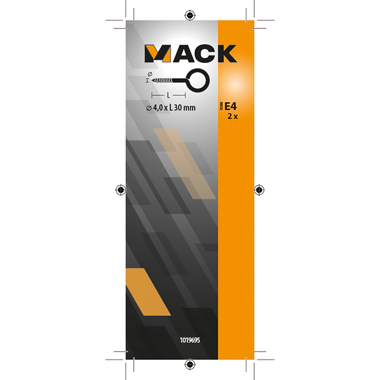 Mack 1019695 - schroefoog messing 2 st 4,0 x 30mm | 10 stuks