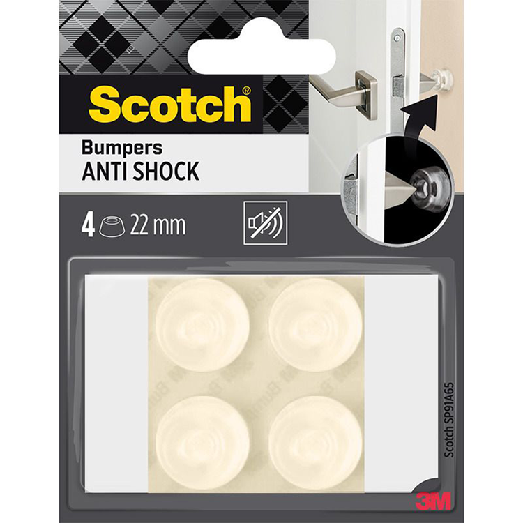 3m 1070699 - scotch®anti shock wall bumperszelfklevend wit ø 22mm, 4 pack | 7 stuks