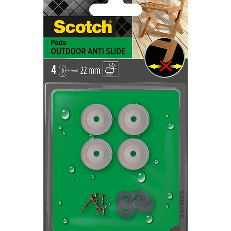 3m 1070697 - Tamponi antiscivolo scotch® outdoor da avvitare trasparenti, ø 22 mm | 16 pezzi
