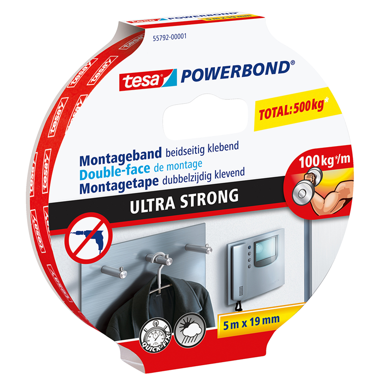 Tesa 1039440 - nastro di montaggio pwrbond 5:19mm | 10 pezzi