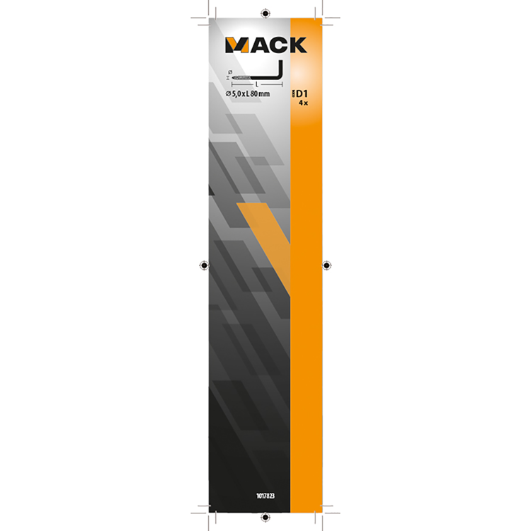 Mack 1017823 - tornillo pulgar acero galvanizado 4uds 5,0 x 80 mm | 5 piezas
