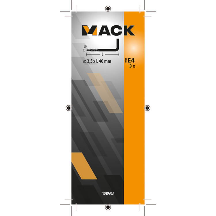 Mack 1019703 - tornillo pulgar latón 3uds 3,5 x 40mm | 10 piezas