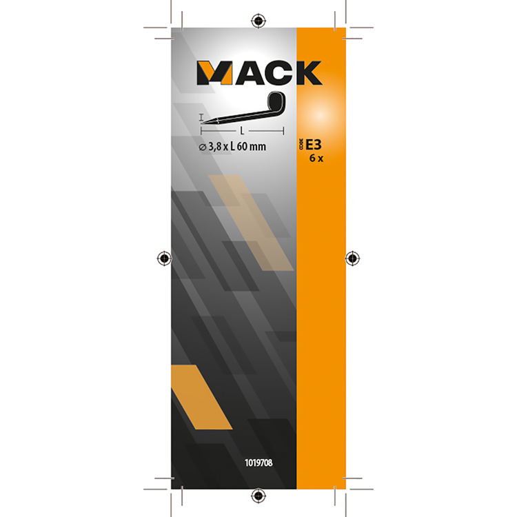 Mack 1019708 - gancho para viga acero pavonado 6 piezas 3,8 x 60 mm | 5 piezas