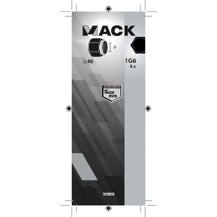 Mack 1019859 - contratuerca hexagonal acero inoxidable a2 4 piezas m 8 | 10 piezas