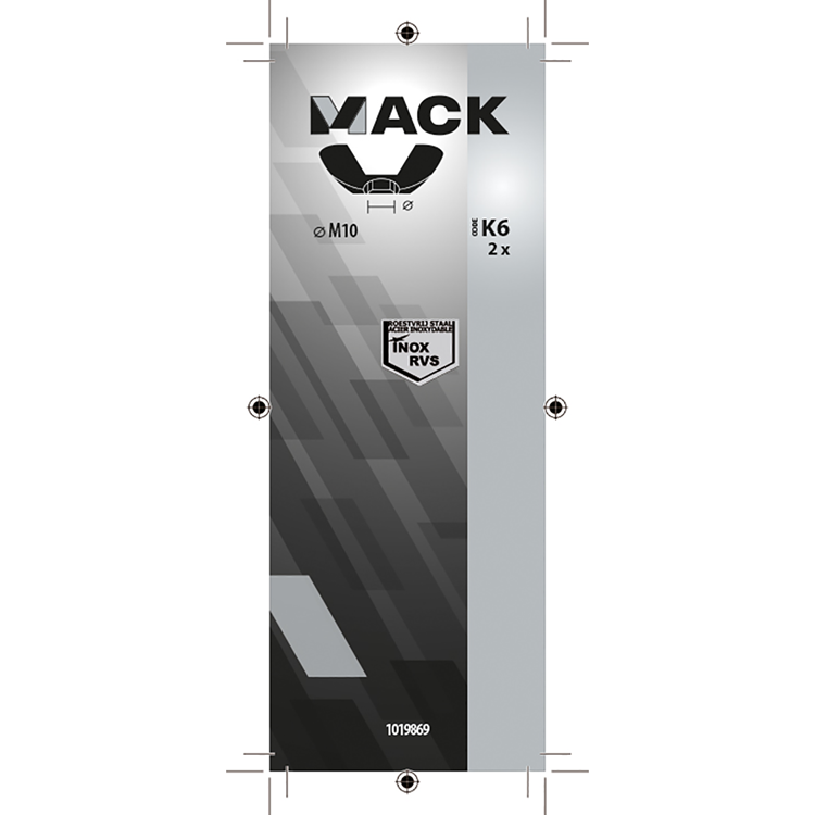 Mack 1019869 - tuerca de mariposa acero inoxidable a2 2 piezas m10 | 10 piezas