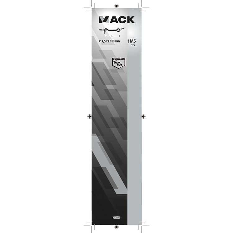 Mack 1019903 - gancho de viento acero inoxidable 1 ud 4,5 x 100 mm | 5 piezas