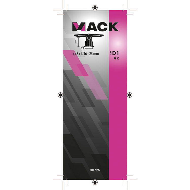 Mack 1017895 - taco hueco pared nylon 4uds tc | 5 piezas