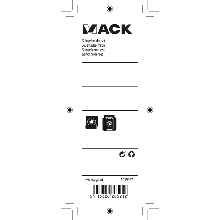 Mack 1019927 - juego soporte espejo 1ud | 5 piezas