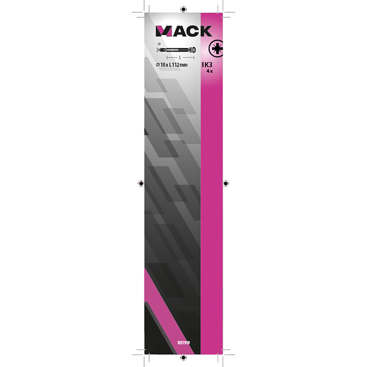 Mack 1017919 - Tapón de estructura metálica de acero galvanizado 4 piezas 10 x 112 mm | 5 piezas