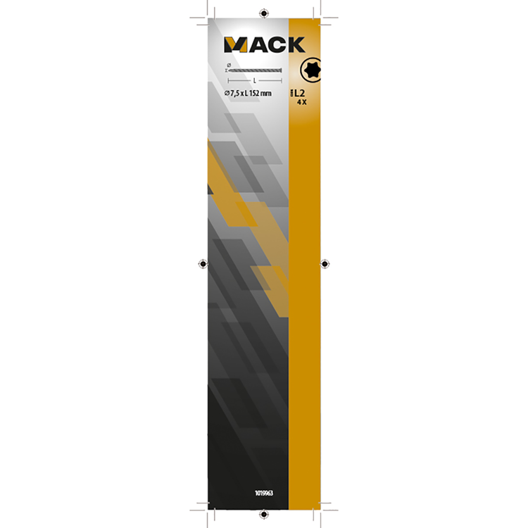 Mack 1019963 - tornillo ventana hormigón culata galvanizada 4uds 7,5 x152 mm | 5 piezas