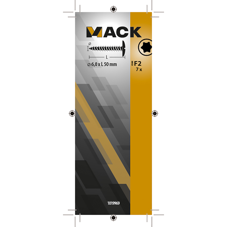 Mack 1019969 - tornillo de escotilla negro 6,0 x 50 mm 7 piezas | 5 piezas