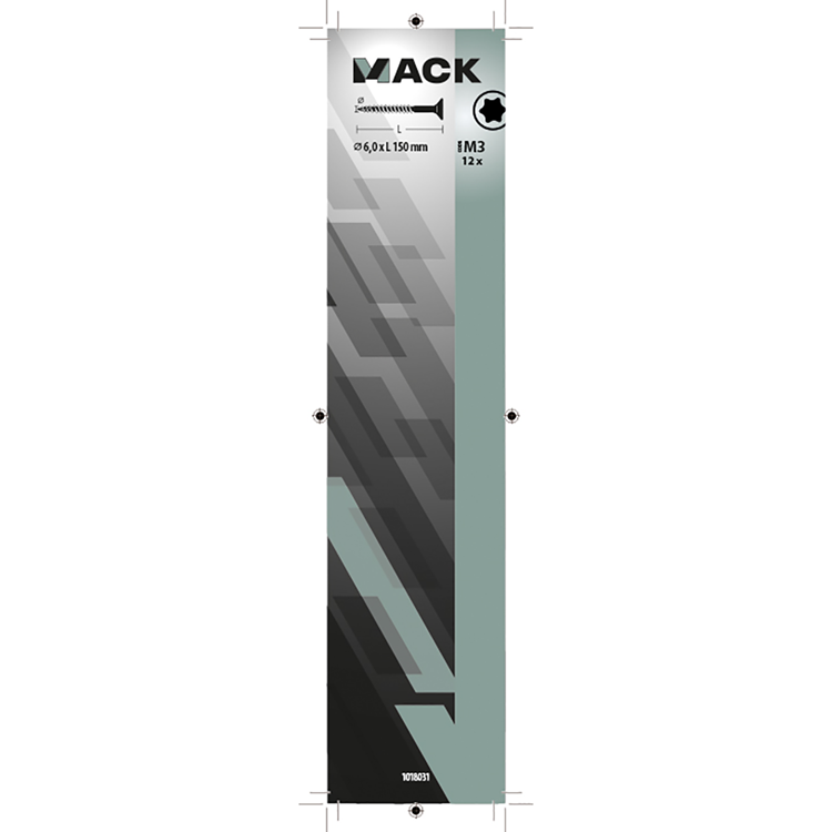 Mack 1018031 - spainplschr.vzkop-automontaje chapado en amarillo 12 piezas 6,0 x 150 mm | 5 piezas