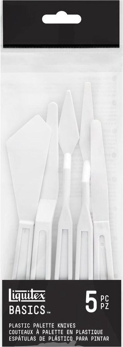 Liquitex 3699371 basics plastic palette knife set – 5-piece | for impasto, acrylic, oil paint - plastic painting knife set