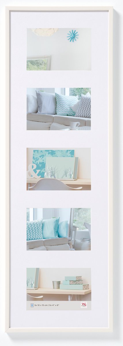 Walther new lifestyle - marco de plástico - tamaño de foto 5 x 10x15 cm - blanco