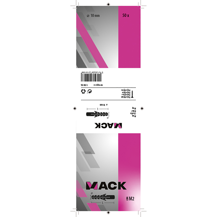 Mack 1018156 - tapón polietileno 50 uds 10mm | 3 piezas