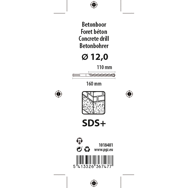 Mack 1018481 - taladro percutor sds + ø 12,0 x 160 mm | 5 piezas