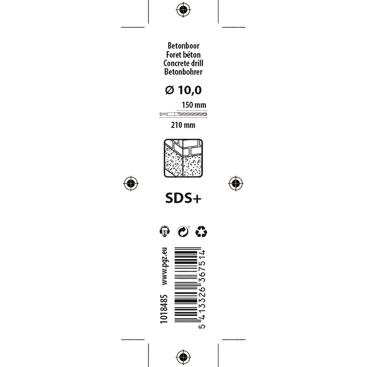 Mack 1018485 - taladro percutor sds + ø 10,0 x 210 mm | 5 piezas