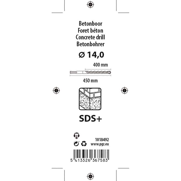 Mack 1018492 - Taladro percutor sds + 14x450mm | 5 piezas