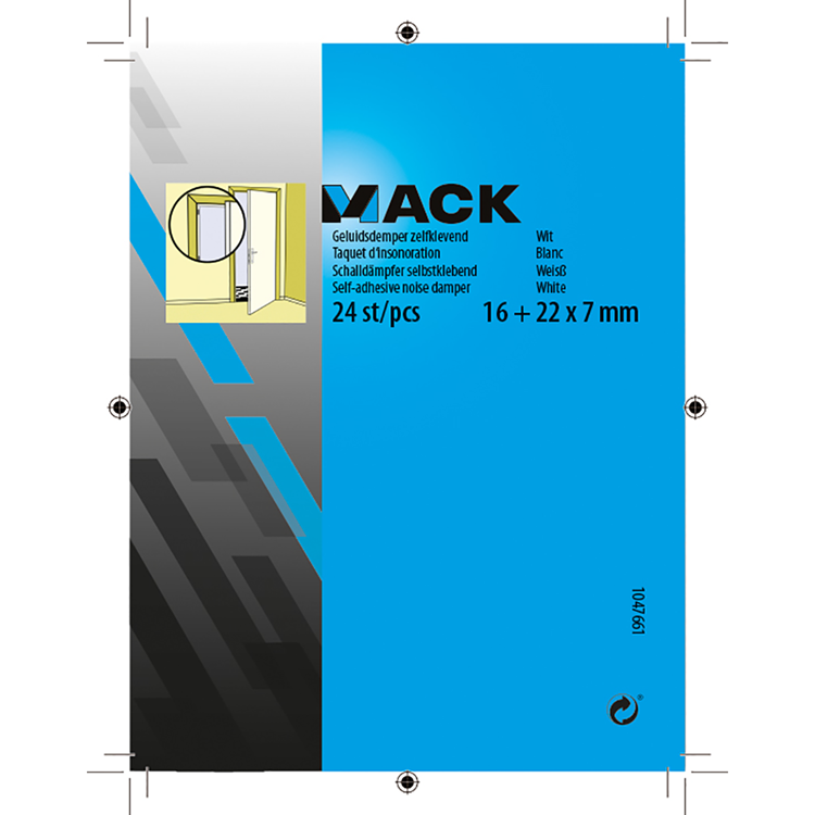 Mack 1047661 - silenziatore autoadesivo bianco 16+22 x 7 mm 24 pz | 12 pezzi