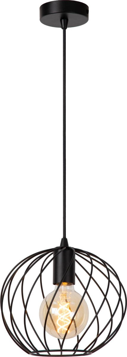 Lucide danza - lampada a sospensione - ø 25 cm - 1xe27 - nero