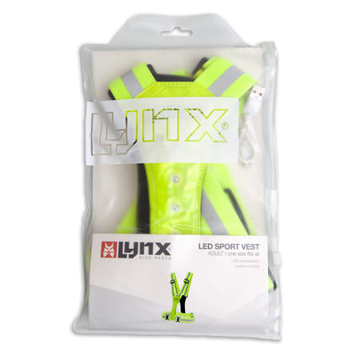 Lynx Harnas USB LED Sport Stit Neon Yellow