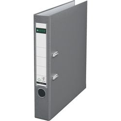 Ordner leitz 1015 plastica larghezza 5,2 cm grigio inserto etichetta foro di presa