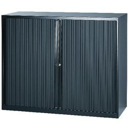 Armario con puerta enrollable soldado bajo acero plástico 120x43x103cm negro