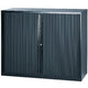 Armadio con porta a rulli saldata bassa in acciaio plastica 120x43x103 cm nero