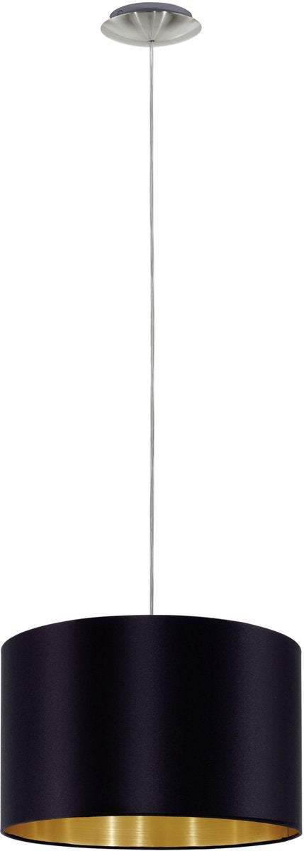 Eglo maserlo - lampada a sospensione - 1 luce - ø380mm. - nichel opaco - nero, oro