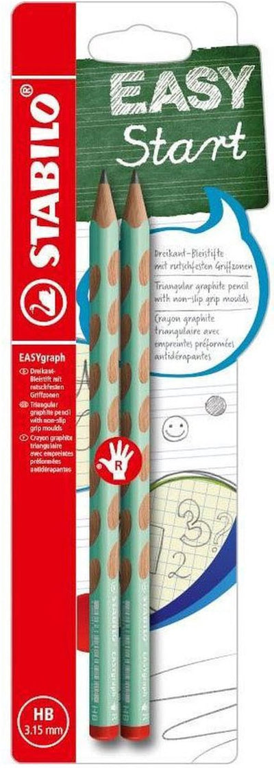 Matite in grafite per destrimani Stabilo easygraph hb verde - 2 pz.