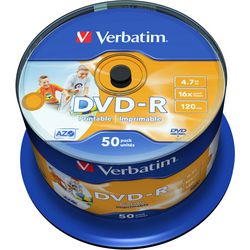Mandrino DVD-R letterale 43533 4,7 GB 16x 50 pezzi