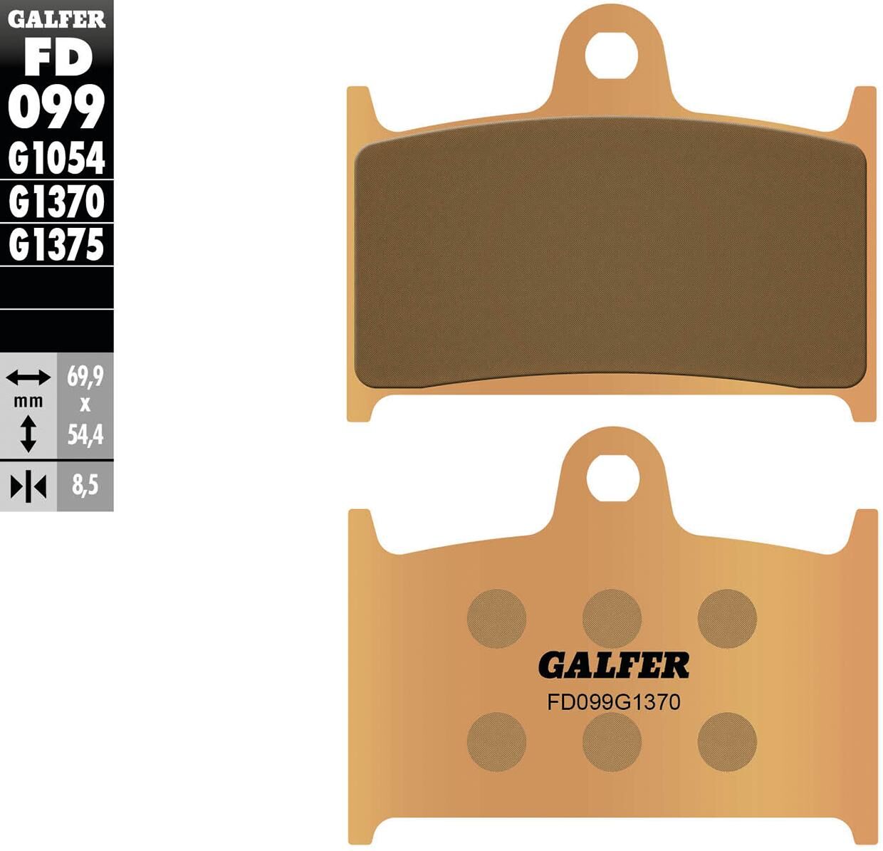 Galfer bremsbelag fd099 brake pad fd099 g1370 sintered metal