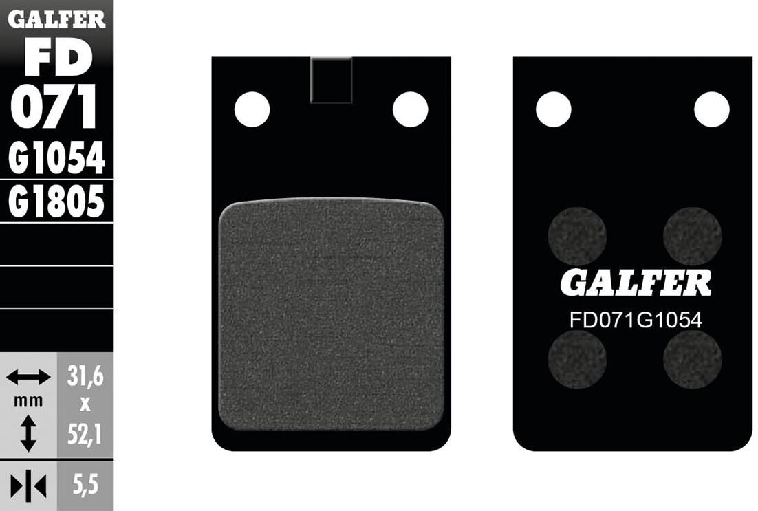 Pastiglie freno Galfer fd071 pastiglia freno fd071 g1054 organica