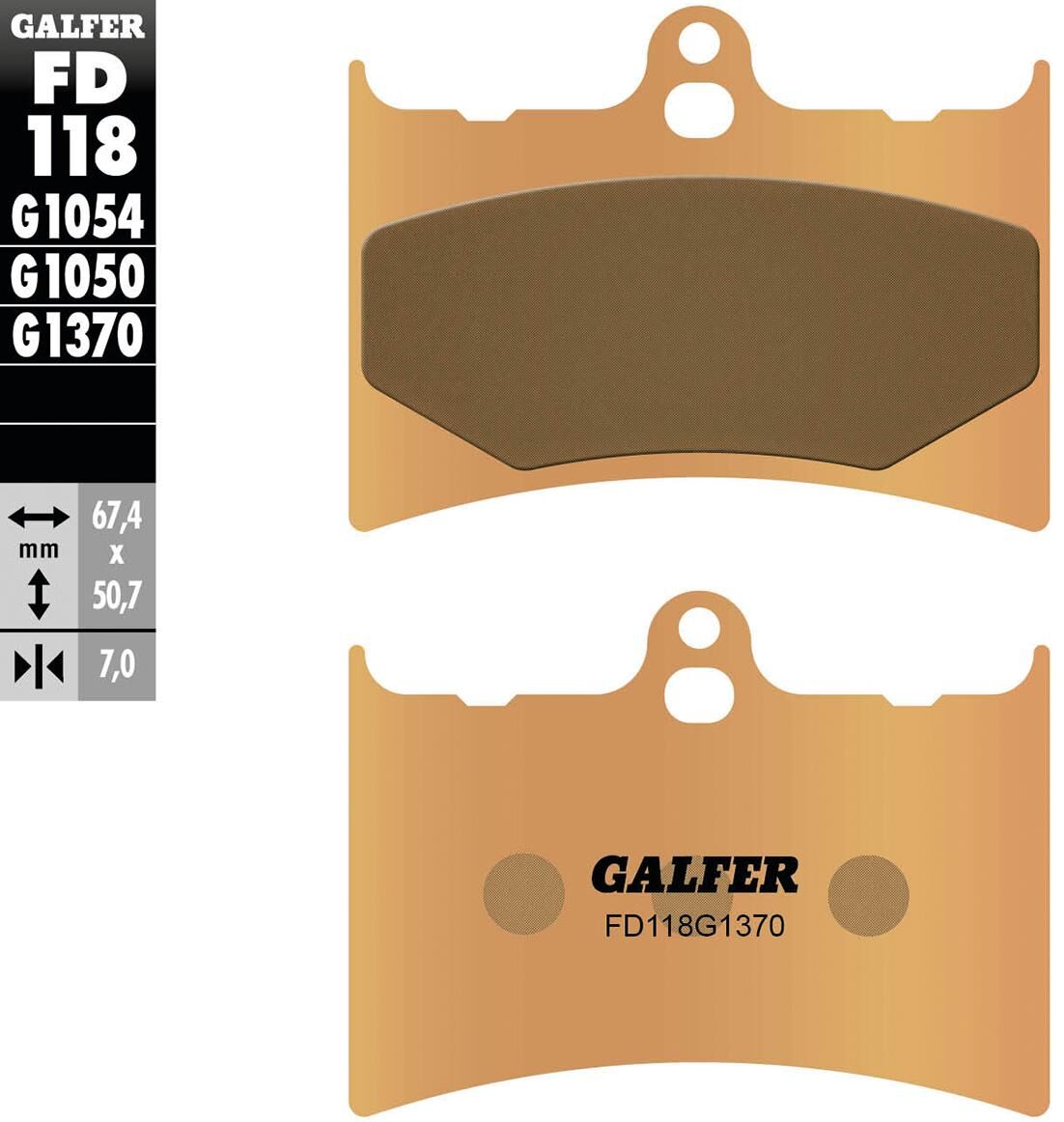 Galfer bremsbelag fd118 brake pad fd118 g1370 sintered metal