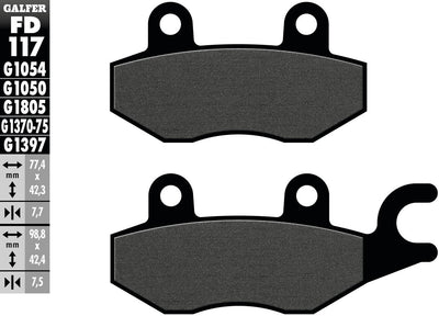 Galfer bremsbelag fd117 brake pad fd117 g1054 organic