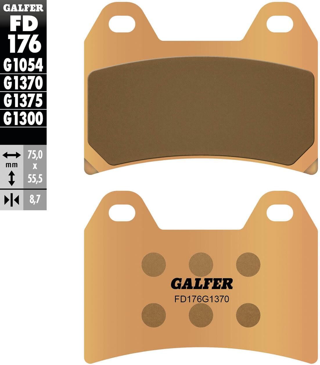 Pastiglie freno Galfer fd176 pastiglia freno fd176 g1370 metallo sinterizzato str.