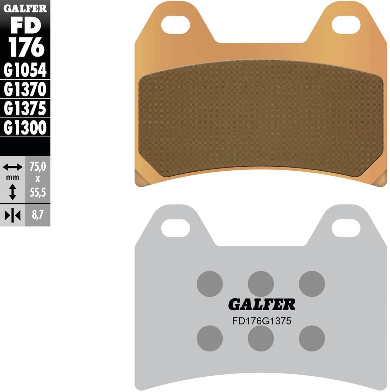 Galfer bremsbelag fd176 brake pad fd176 g1375 sint.metal str. sp.