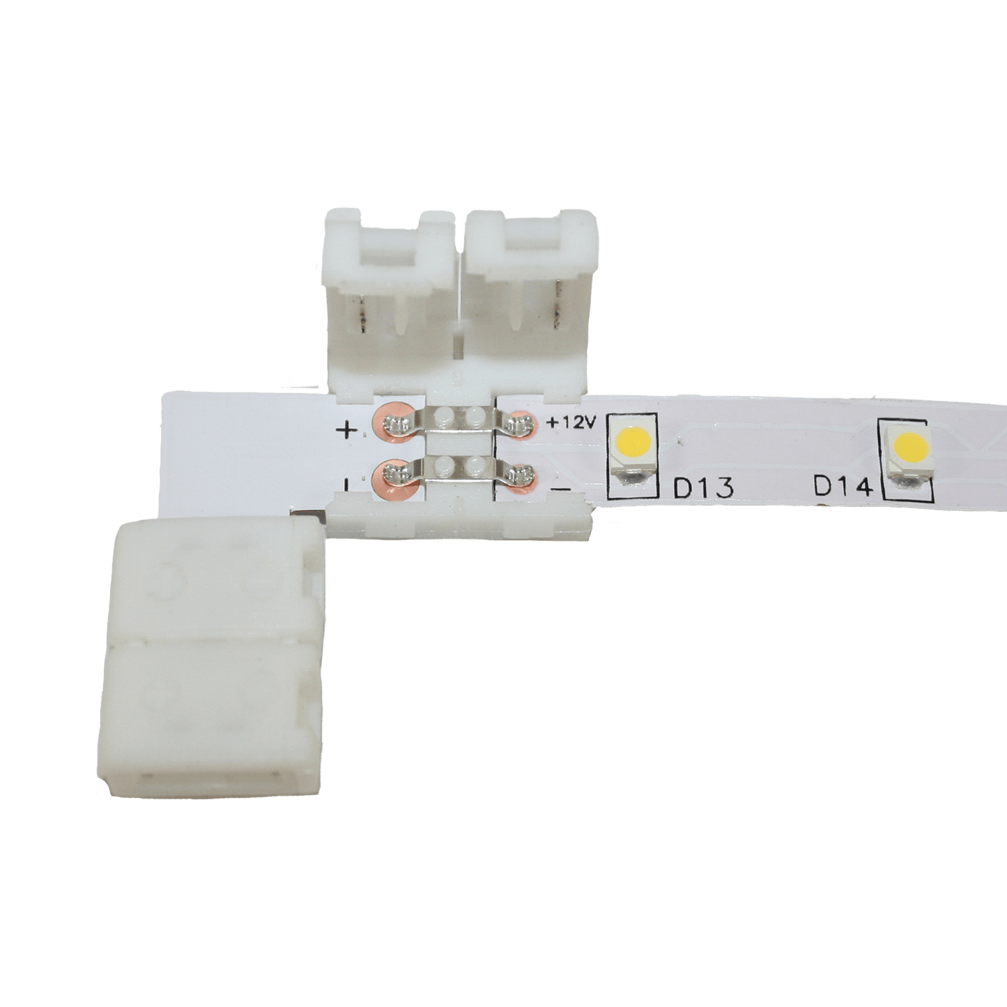 Connettore Cingoli per strip LED 8mm - angolo retto (90°) - senza confezione di vendita