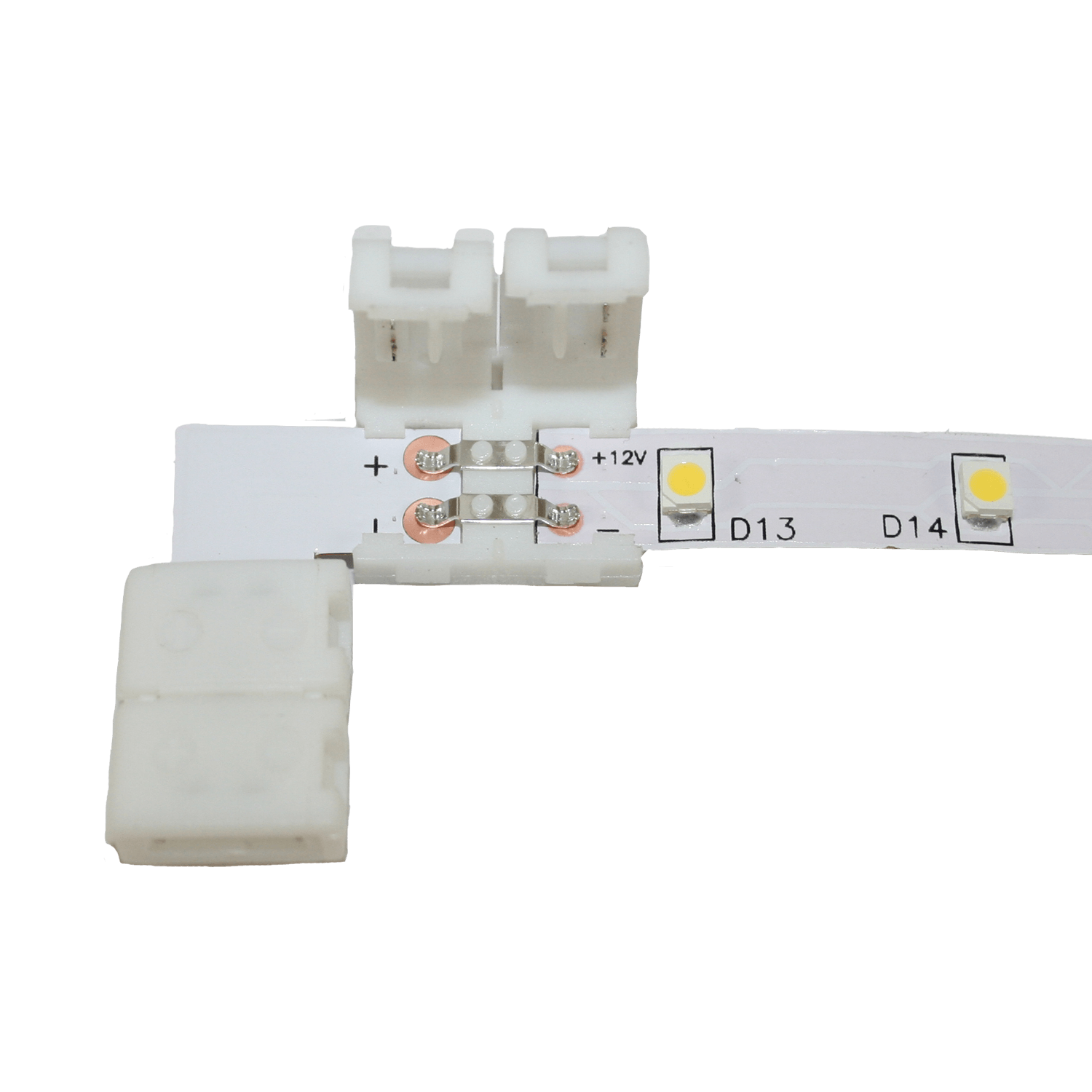 Connettore Cingoli per strip LED 8mm - angolo retto (90°) - senza confezione di vendita