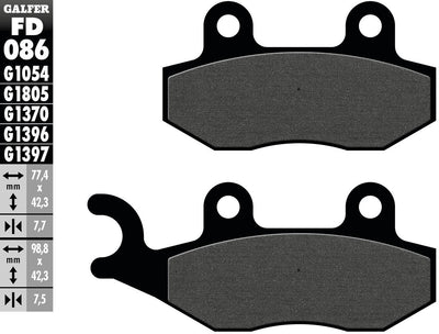 Galfer bremsbelag fd086 brake pad fd086 g1054 organic