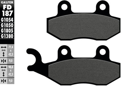 Galfer bremsbelag fd187 brake pad fd187 g1054 organic