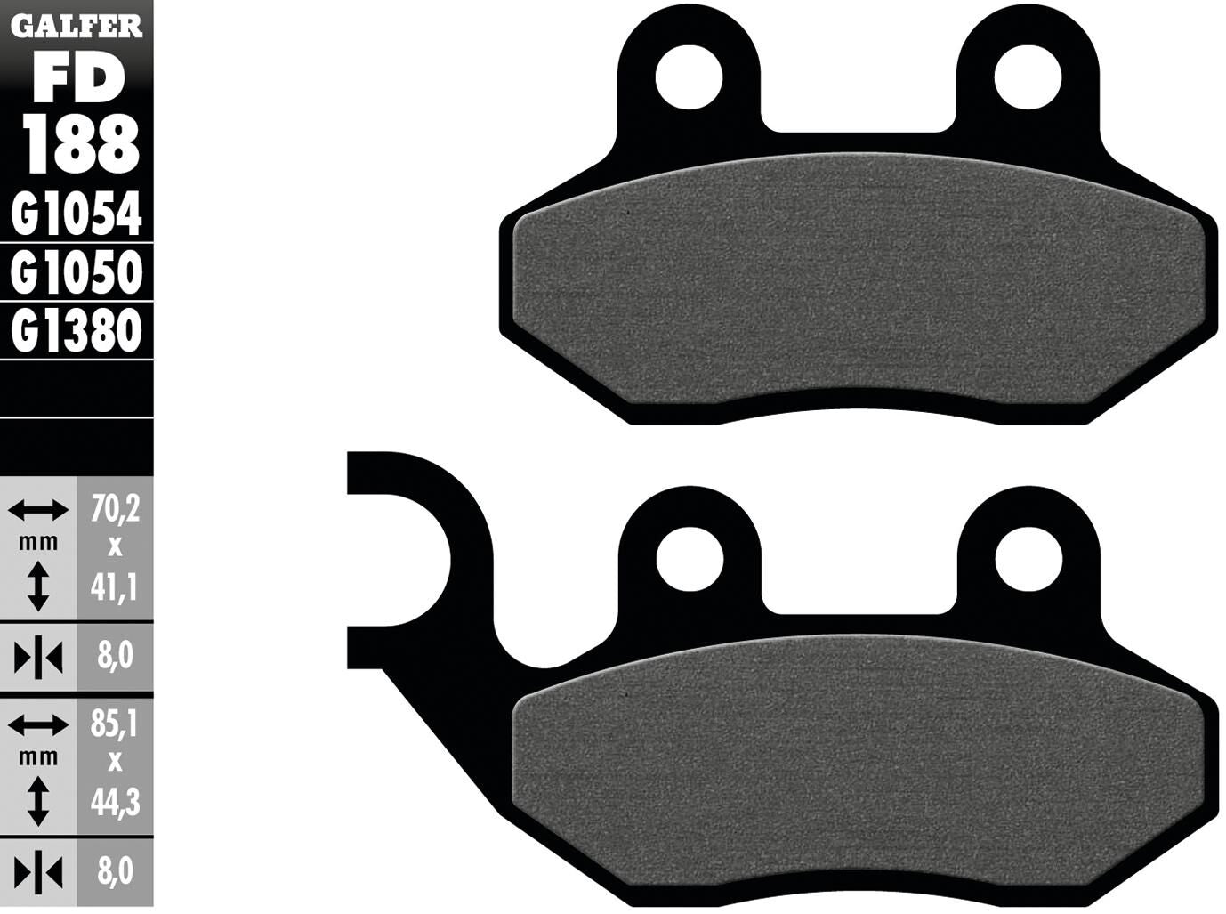 Galfer bremsbelag fd188 brake pad fd188 g1054 organic standard