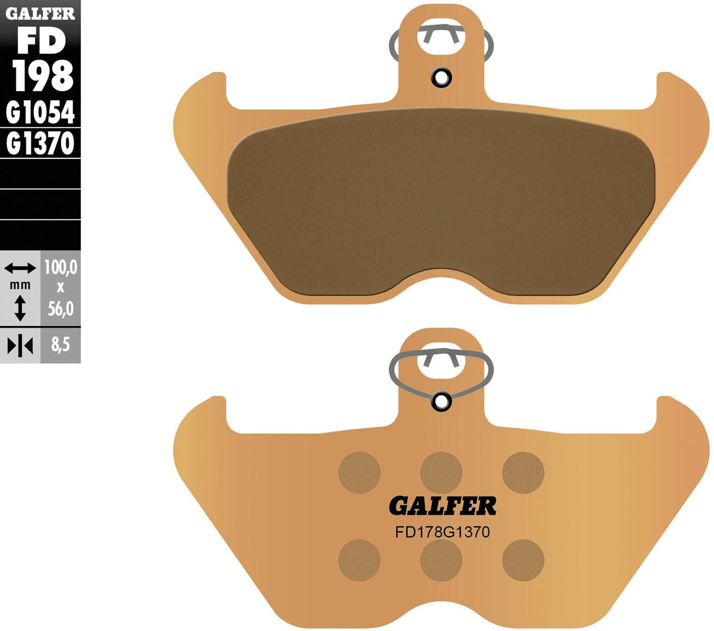 Pastiglie freno Galfer fd198 pastiglia freno fd198 g1370 metallo sinterizzato