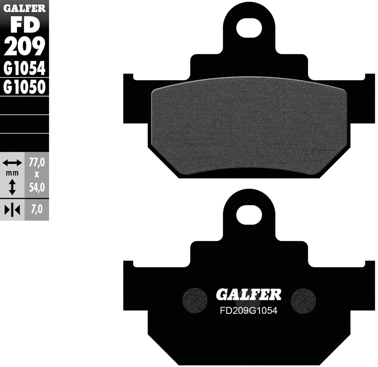 Pastiglie dei freni Galfer fd209, pastiglia dei freni fd209 g1054 organica standard